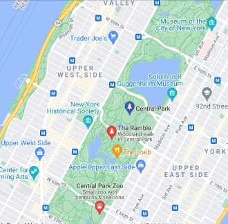 Central Park map NYC