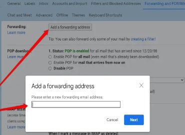 Gmail Auto forward settings